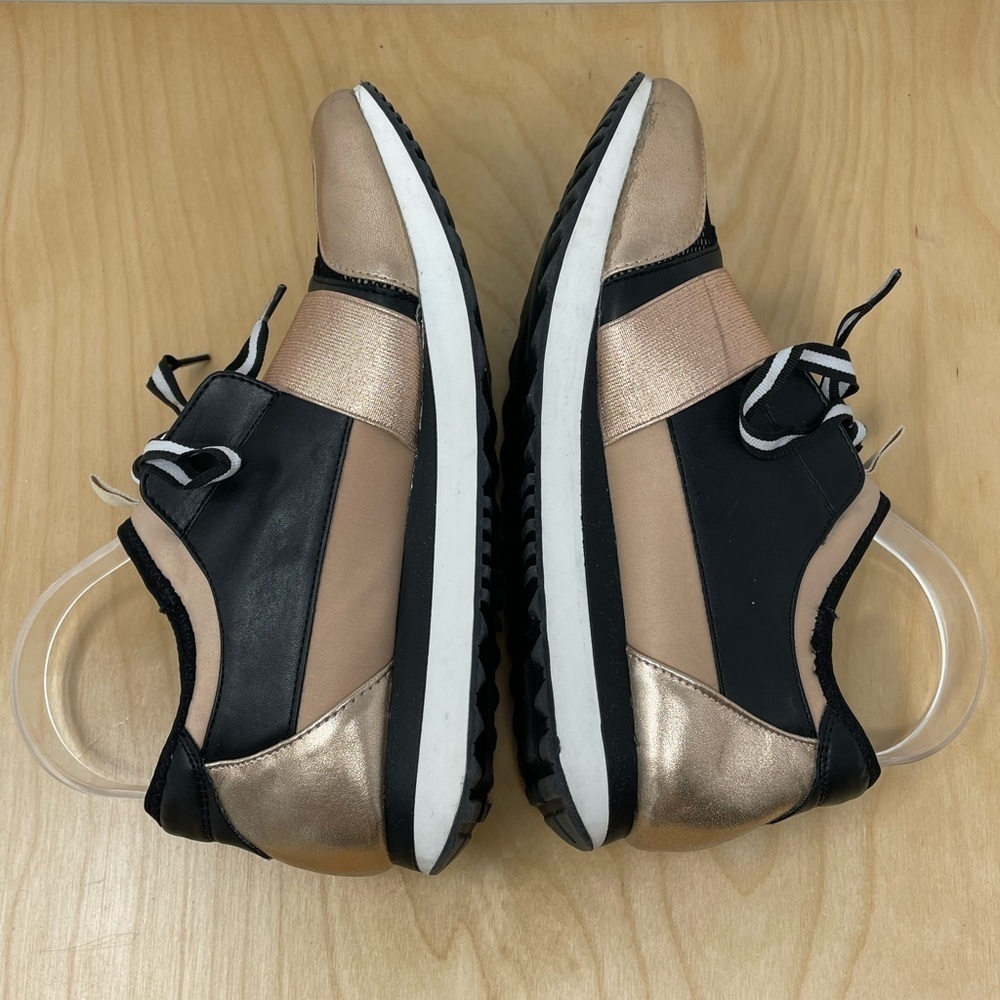 Steve Madden Rose Gold/Black 2 Tone Kaiyo Sneakers Size 8.5 - Picture 5 of 8